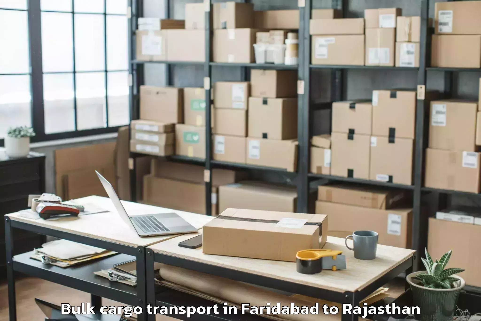 Affordable Faridabad to Madhav University Pindwara Bulk Cargo Transport